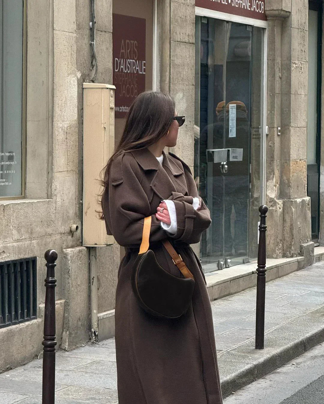 Grace | Luxe Wool Trench Coat with Belt for Women – Double Breasted Winter Coat