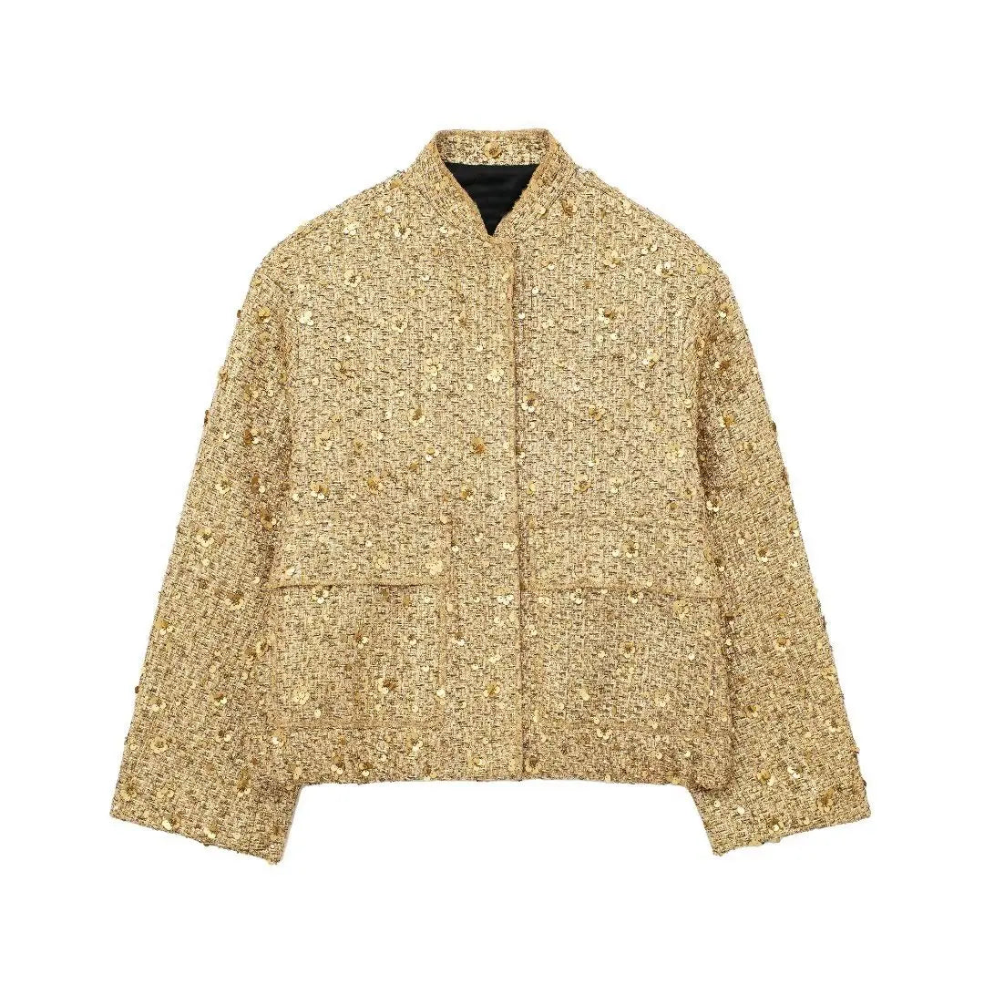Jane | Luxe Mid-Season Jacket Black, Gold, Silver - Stylish and Comfortable