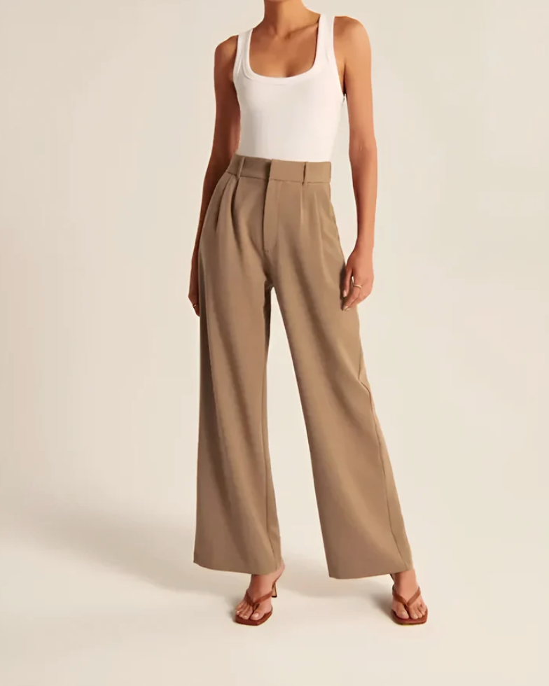 High-Waisted Wide-Leg Trousers