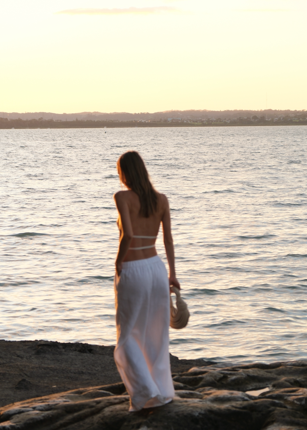 Roma | Women's White Low-Waist Palazzo Summer Pants