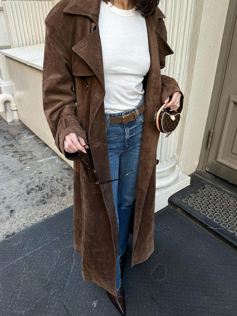 Maxi | Luxe Vegan Suede Trenchcoat