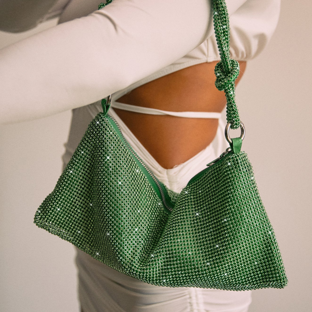 Luxury Shiny Bag with Chain Detail