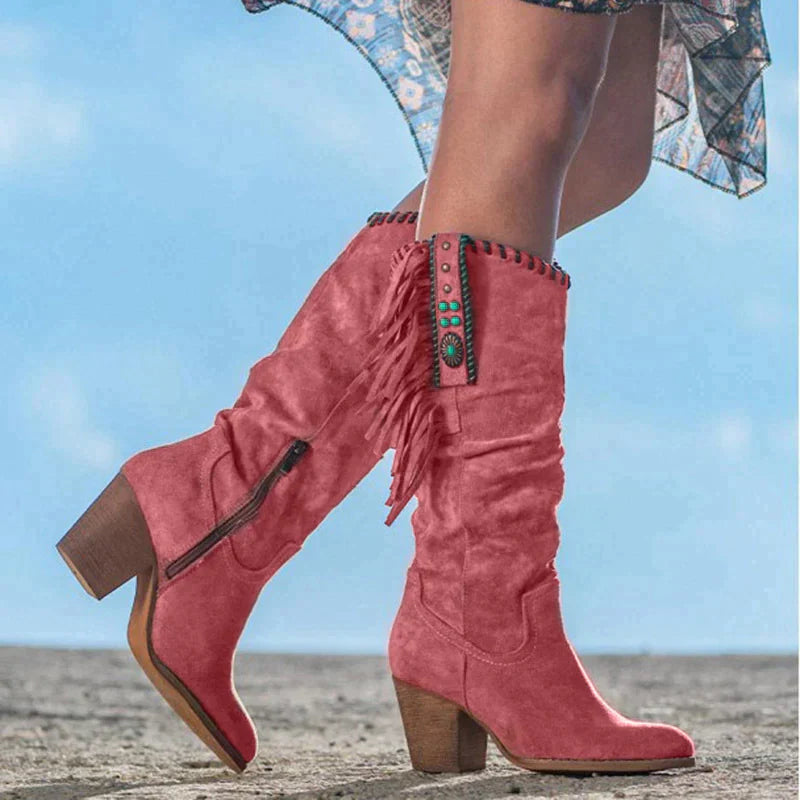 Bente | Bohemian-Inspired Western Boots with Fringe Details