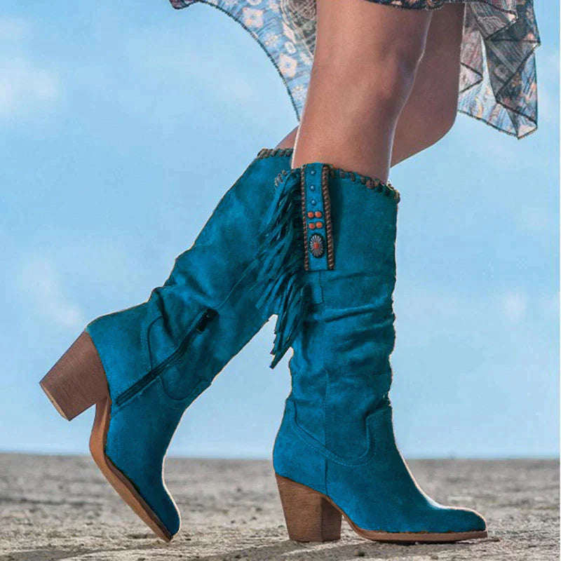Bente | Bohemian-Inspired Western Boots with Fringe Details