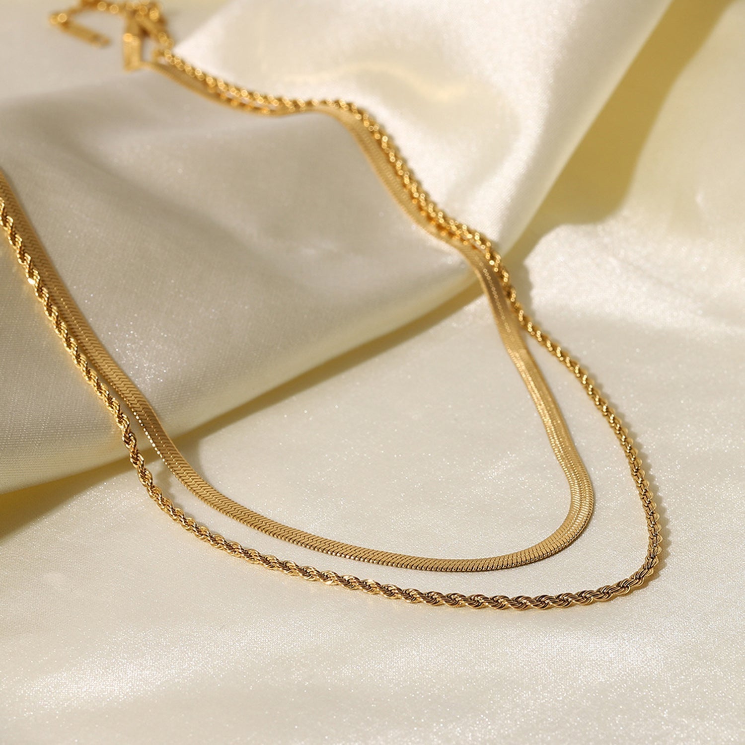 Maree | Double Link Layered Gold Necklace