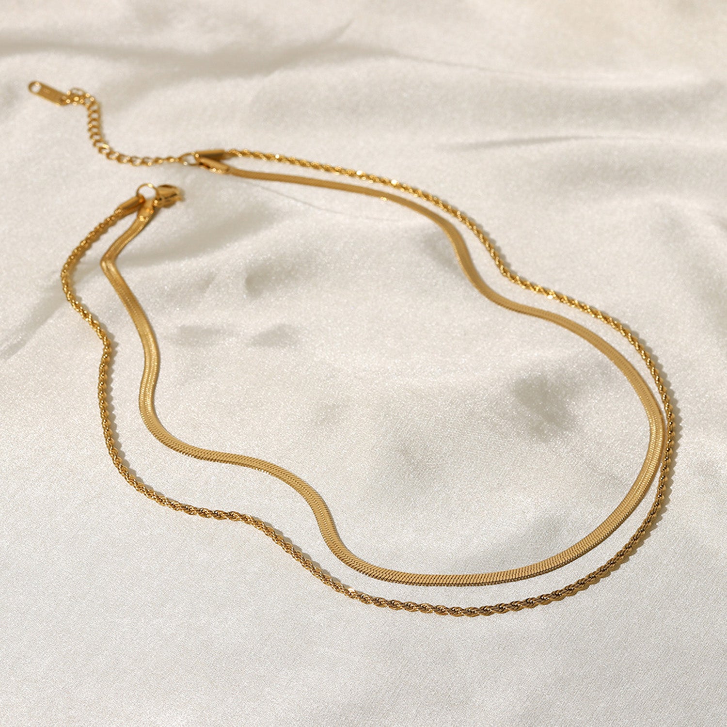 Maree | Double Link Layered Gold Necklace