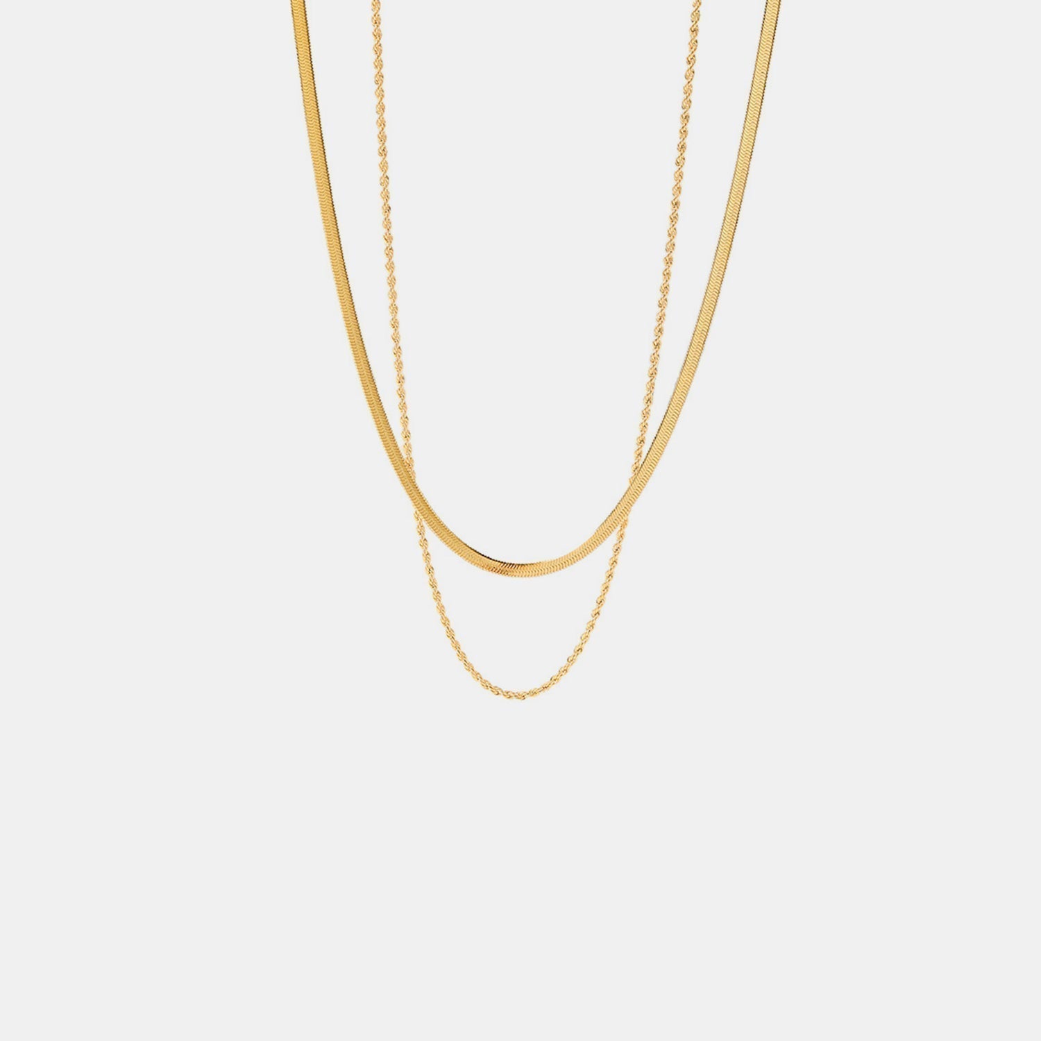 Maree | Double Link Layered Gold Necklace