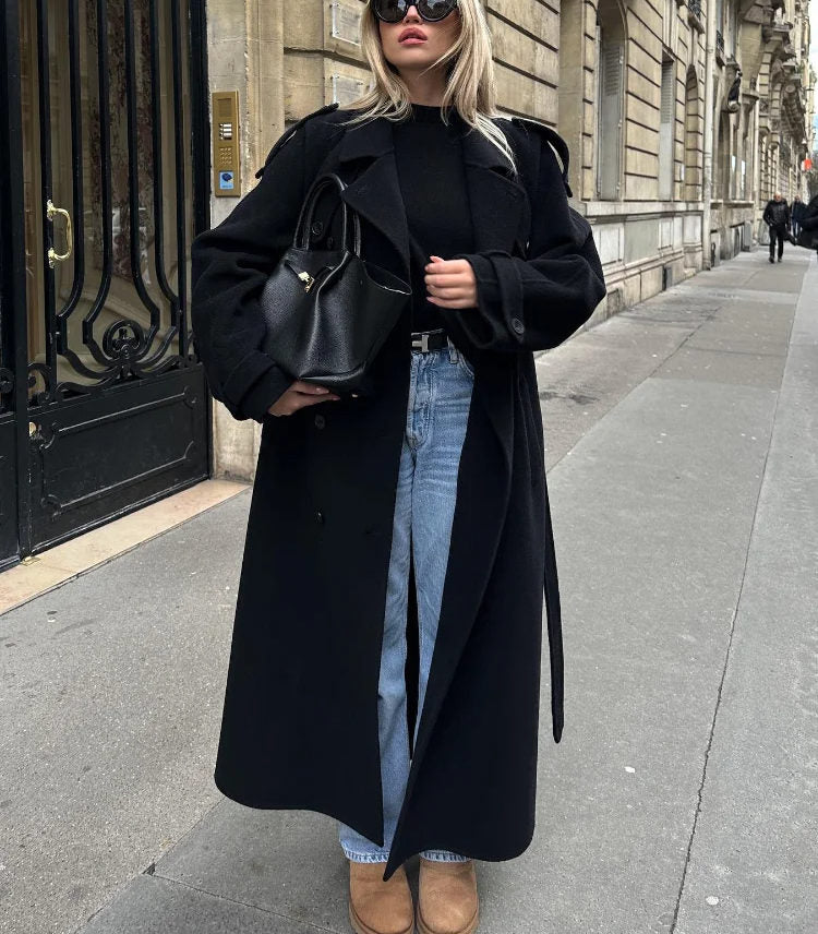 Inka | Oversized Wool Coat for Women – Long Winter Jacket