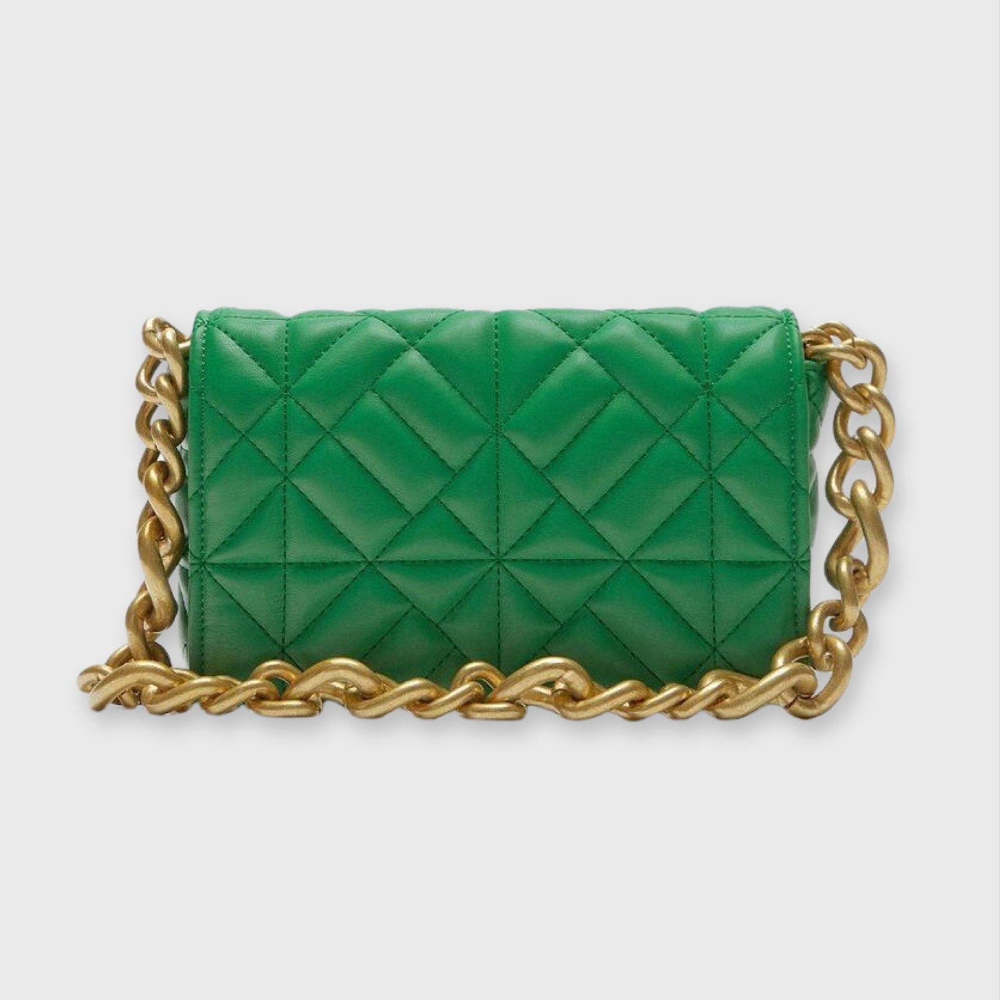 Macey | Green Vegan Leather Chain Bag
