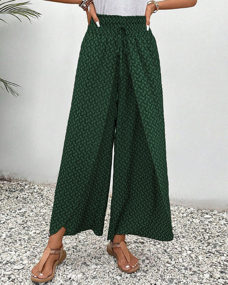 Cissie | Printed Wide-Leg Elastic Pants