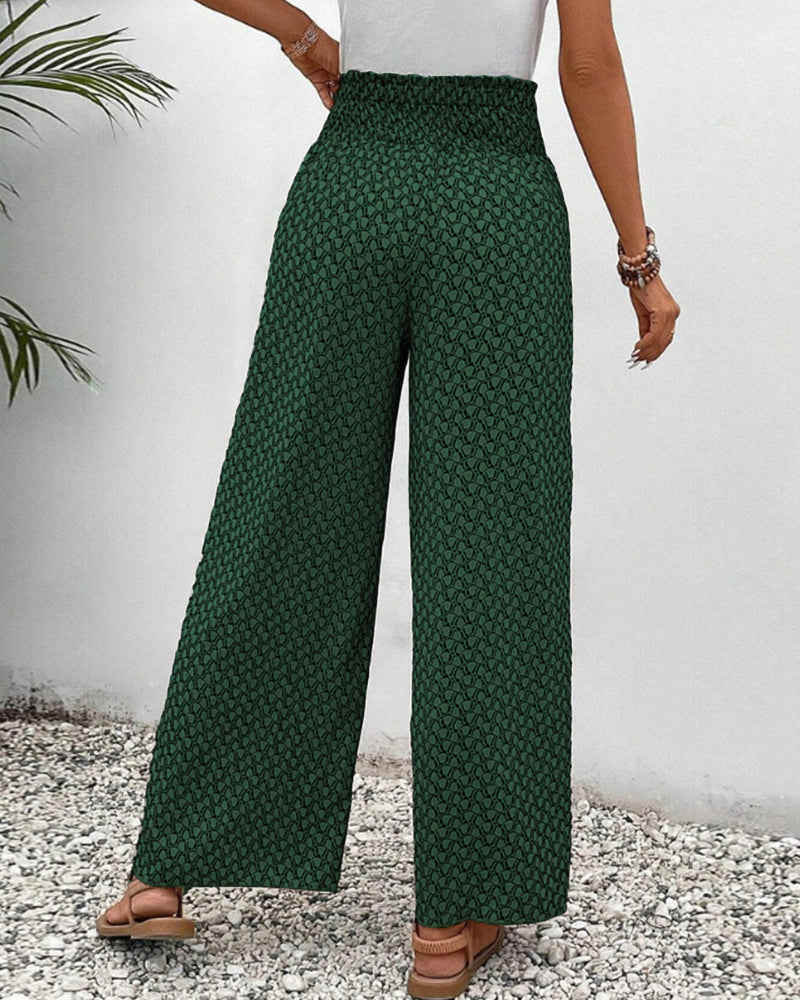 Cissie | Printed Wide-Leg Elastic Pants