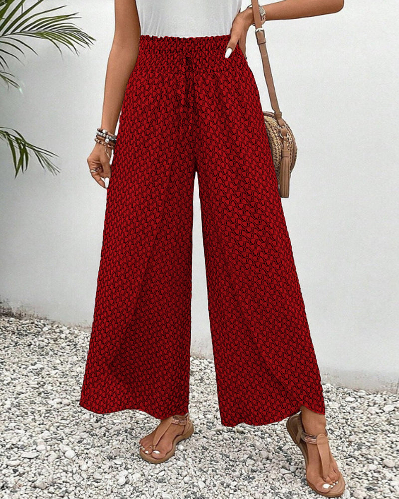 Cissie | Printed Wide-Leg Elastic Pants
