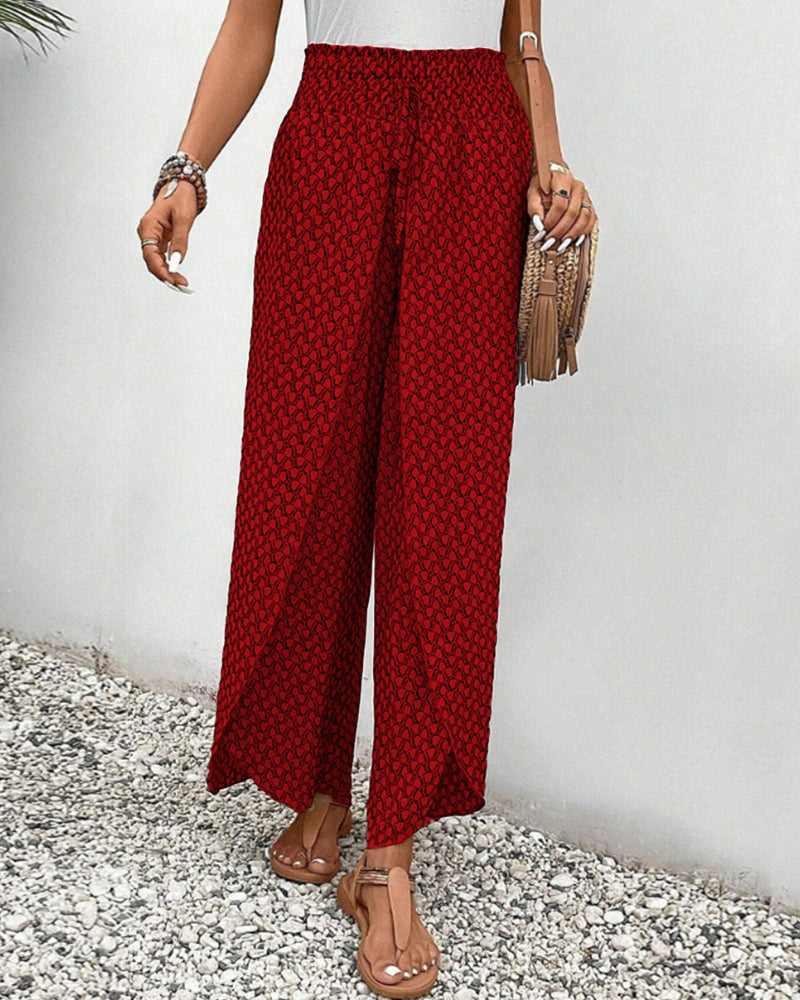 Cissie | Printed Wide-Leg Elastic Pants