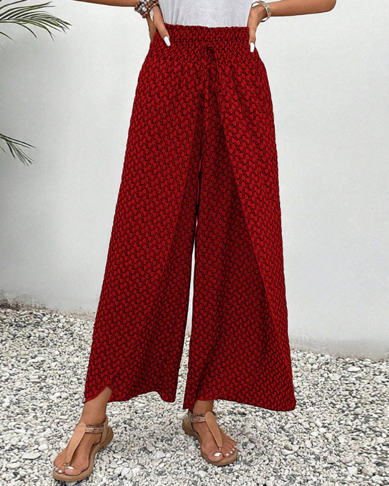 Cissie | Printed Wide-Leg Elastic Pants