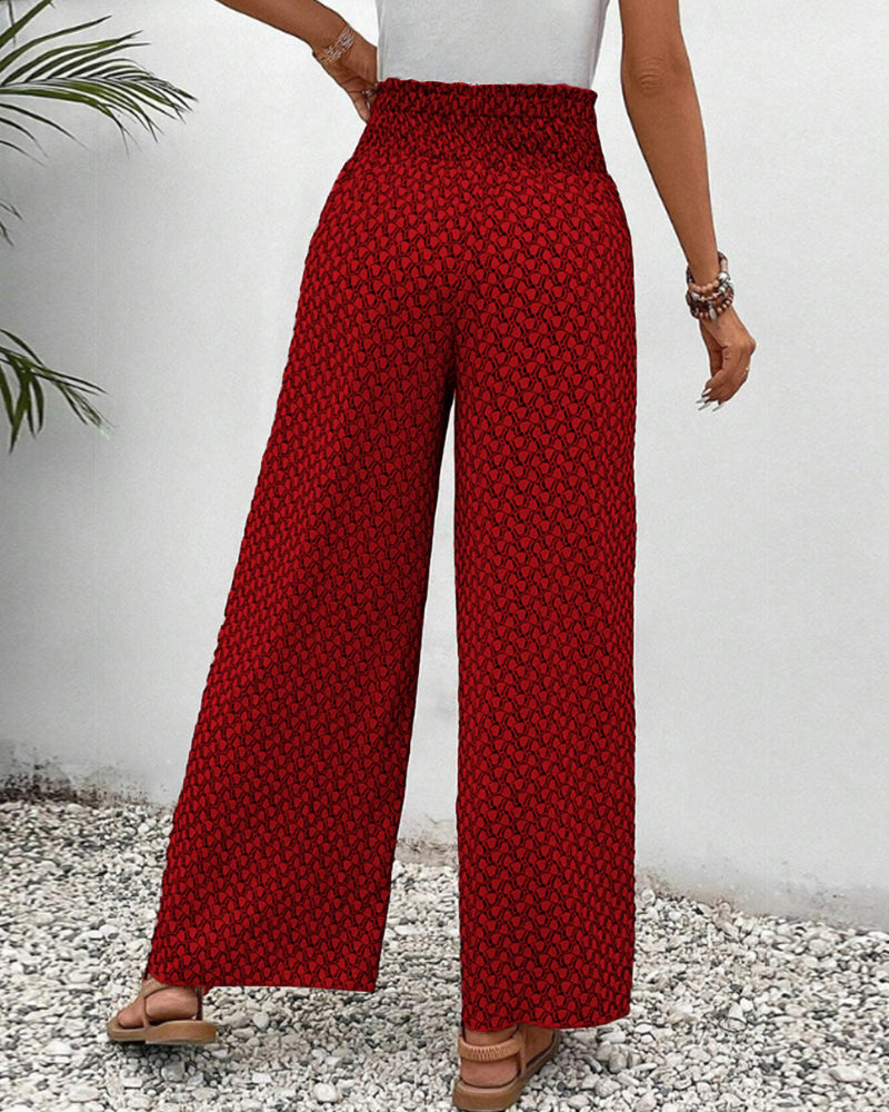 Cissie | Printed Wide-Leg Elastic Pants