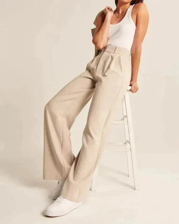 High-Waisted Wide-Leg Trousers