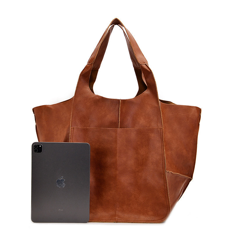 Oversized Leather Vintage Shoulder Bag
