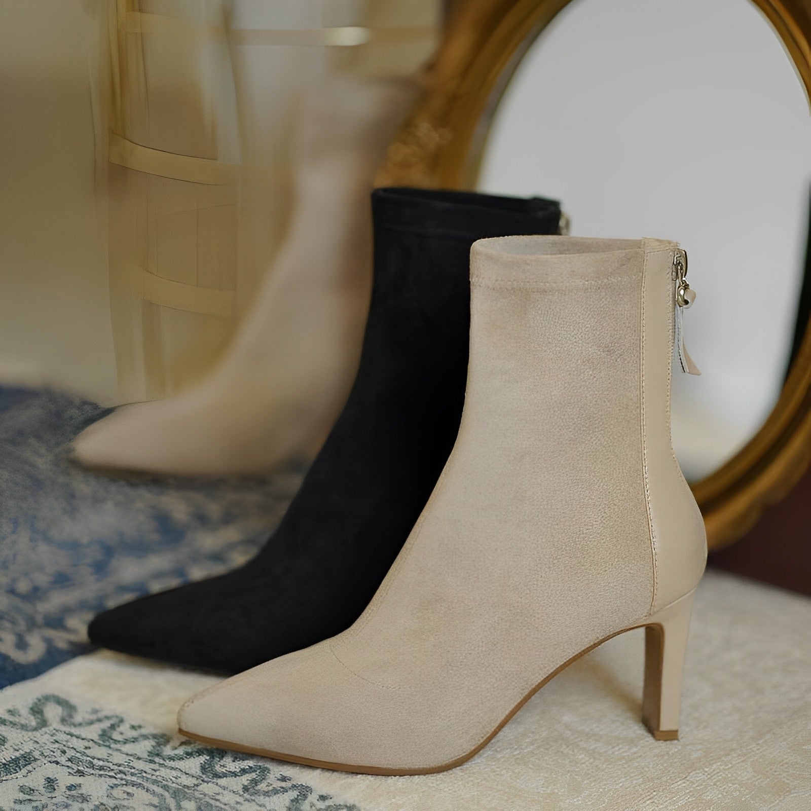 Elegant High Heel Boots with Zipper Detail