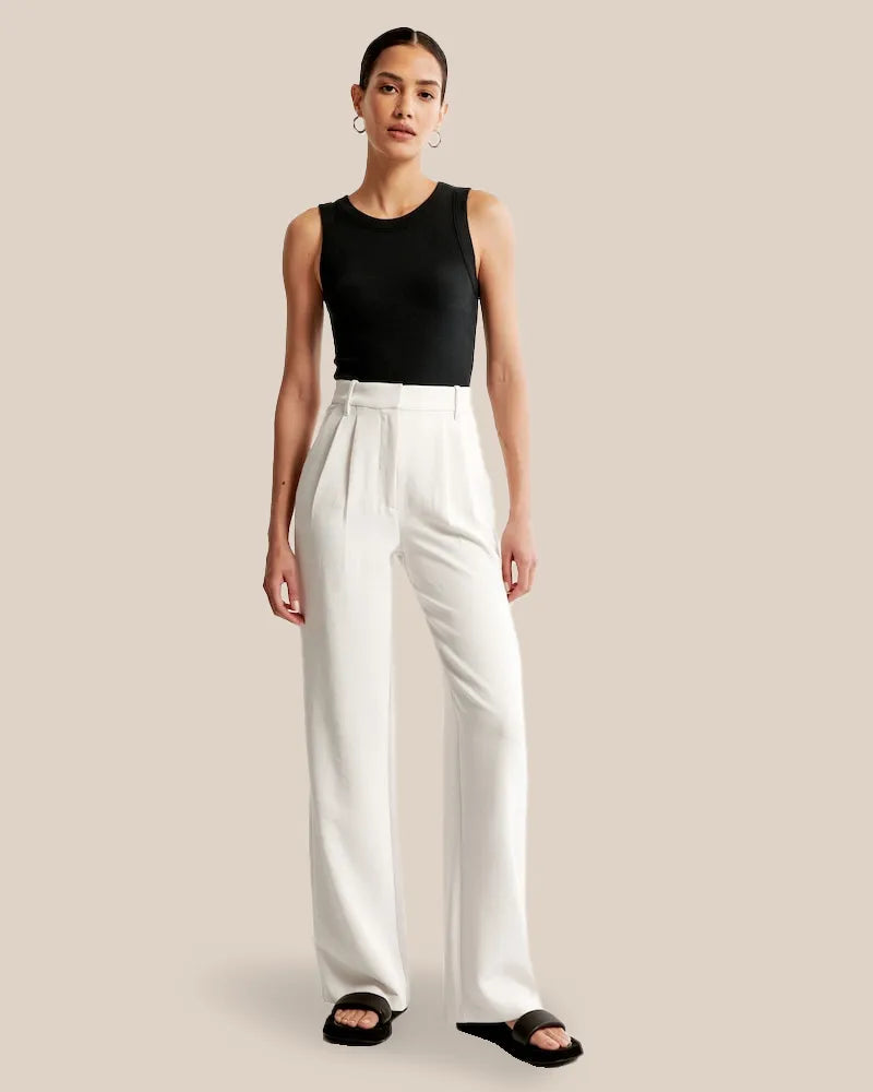 High-Waisted Wide-Leg Trousers