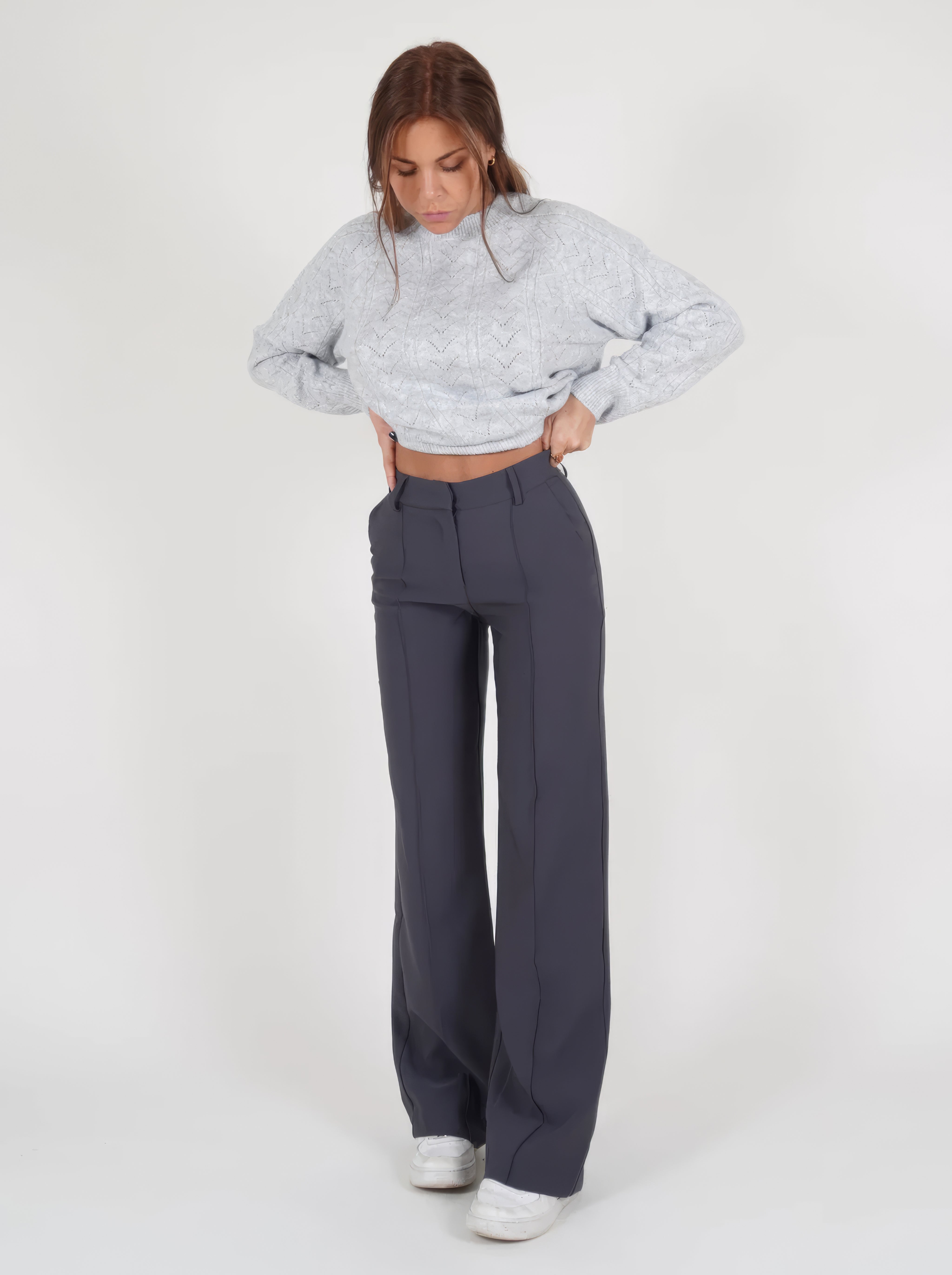Beau | High-Waisted Straight-Leg Trousers