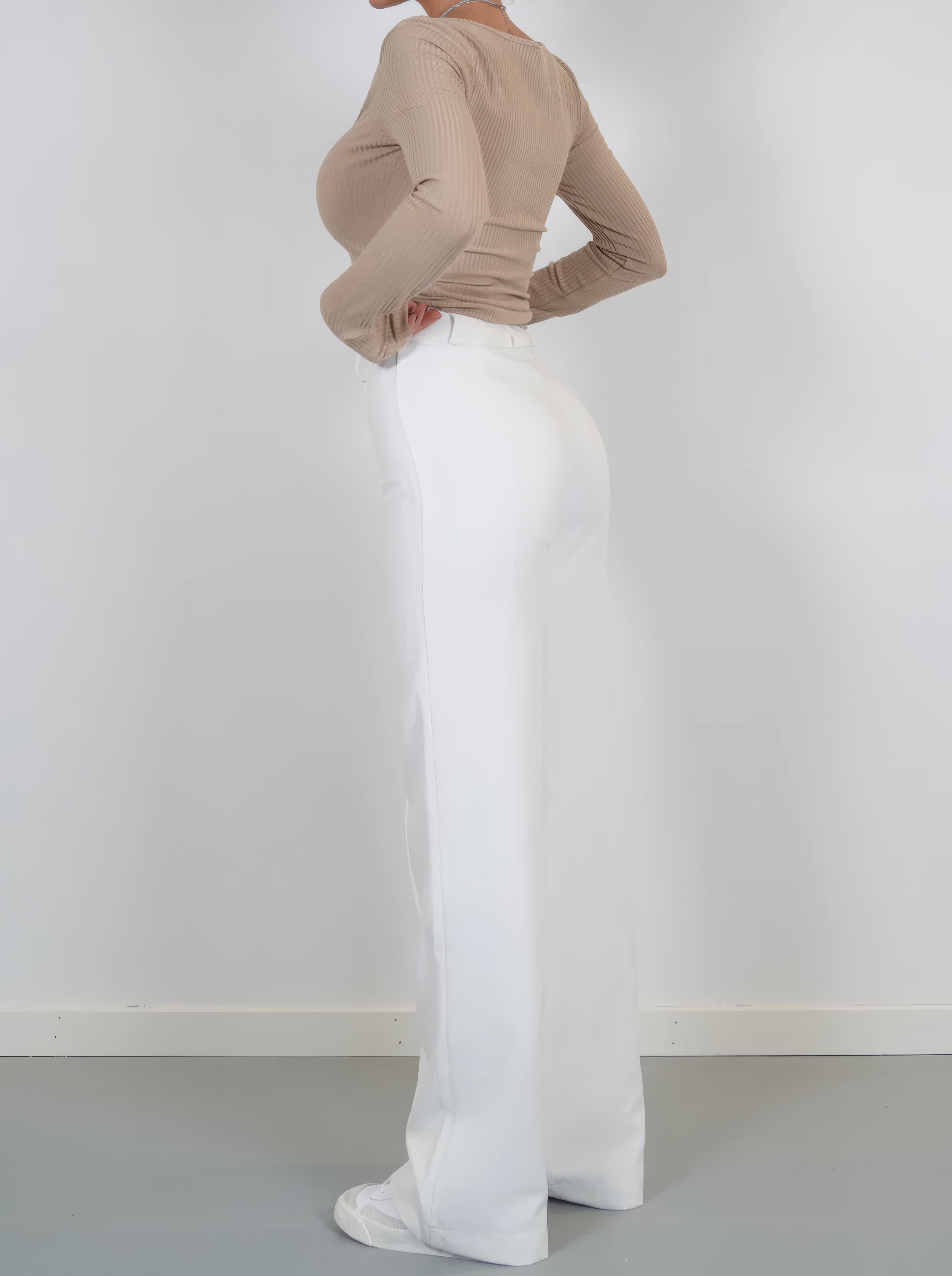 Beau | High-Waisted Straight-Leg Trousers