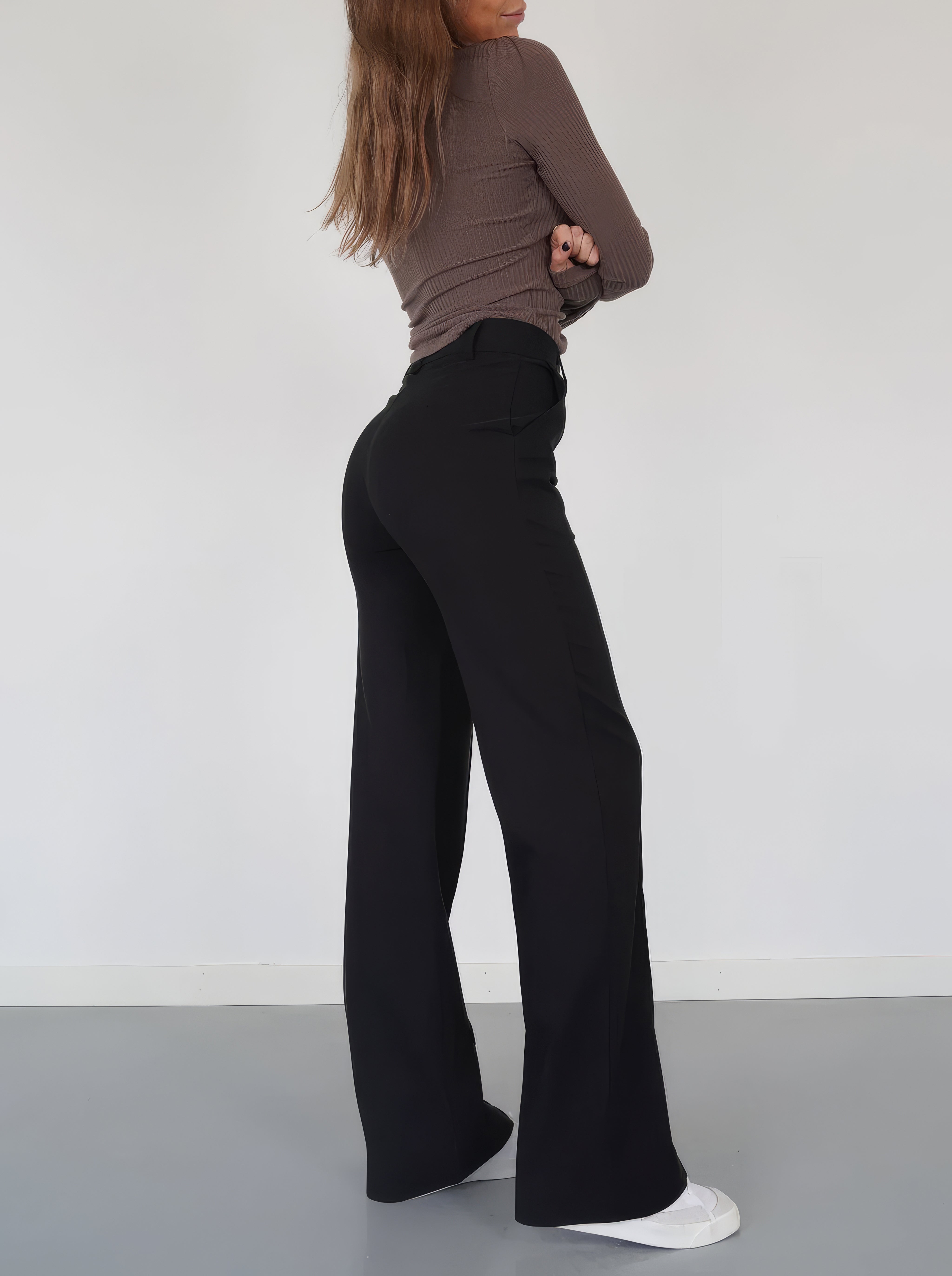 Beau | High-Waisted Straight-Leg Trousers