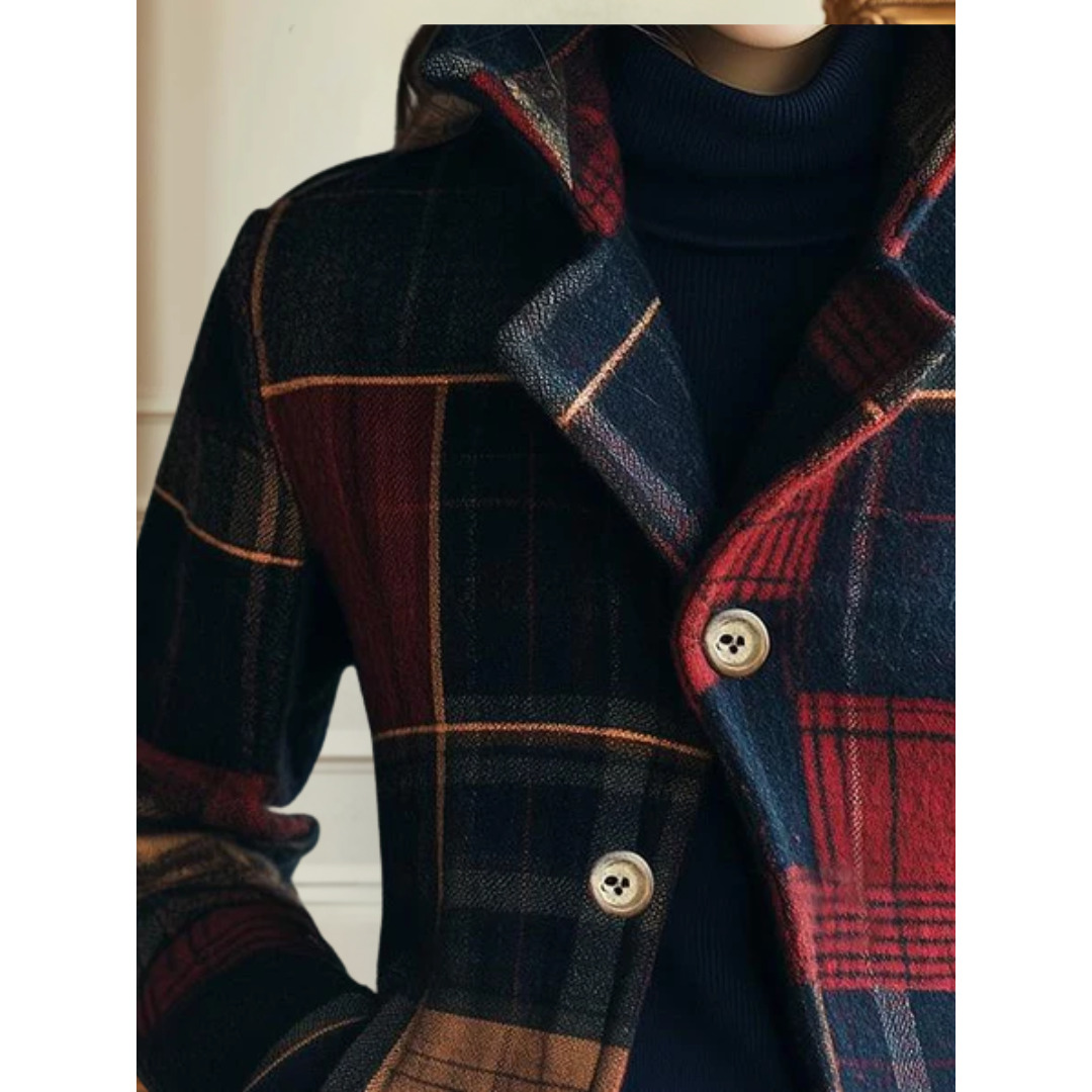 Margot | Timeless Plaid Wool Coat