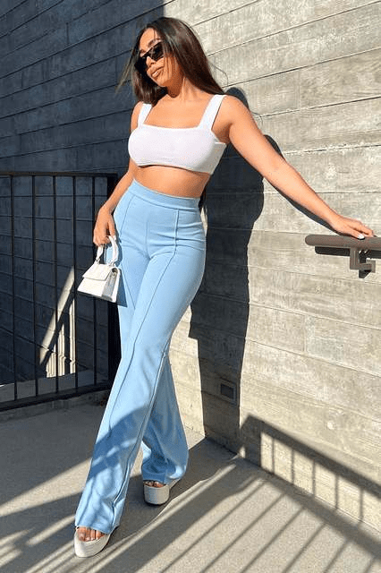 Arleta | Soft Fabric High-Waisted Flared Pants
