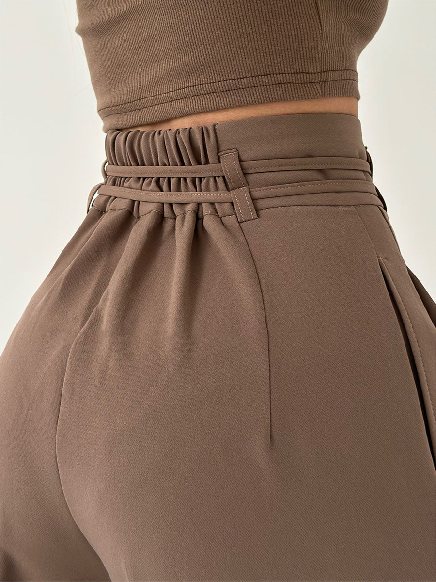 Margy | Women's High-Waisted Wide Leg Pants - Stretchy Fabric