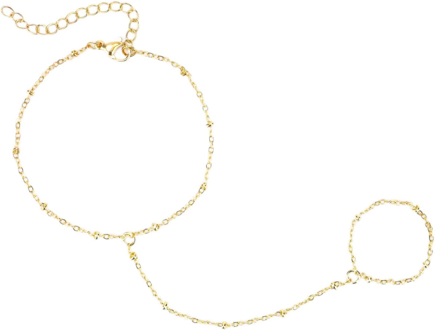 Quincy | Dual Gold Hand Chain and Bracelet