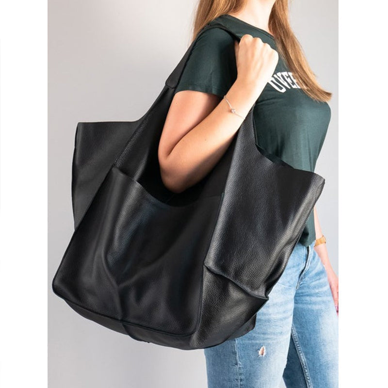 Oversized Leather Vintage Shoulder Bag