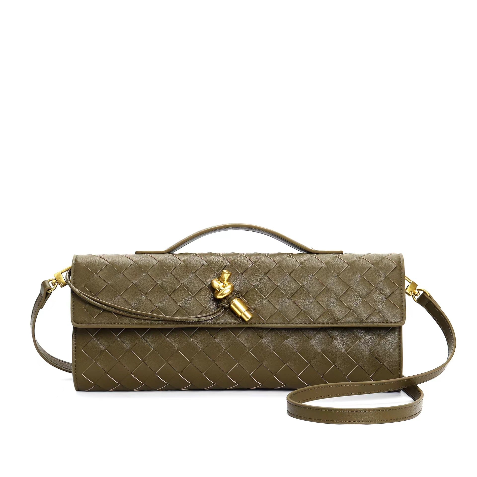 Leora | Luxe Shoulder Bag - Woven Clutch