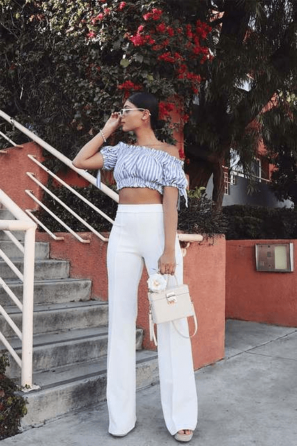 Arleta | Soft Fabric High-Waisted Flared Pants