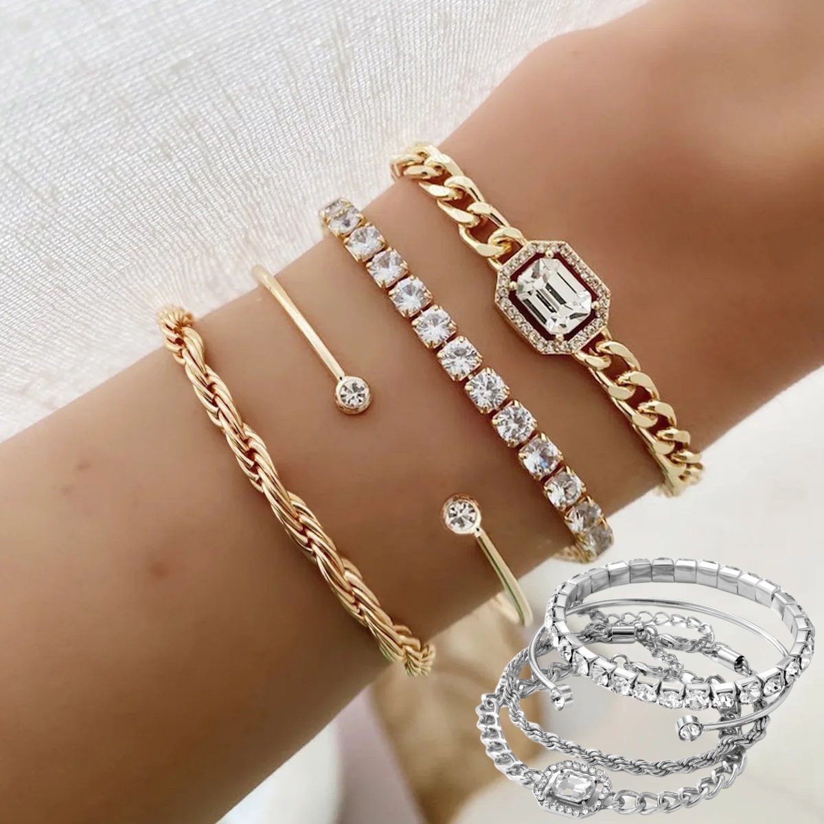 Inyx | Elegant Four-Piece Bracelet Collection