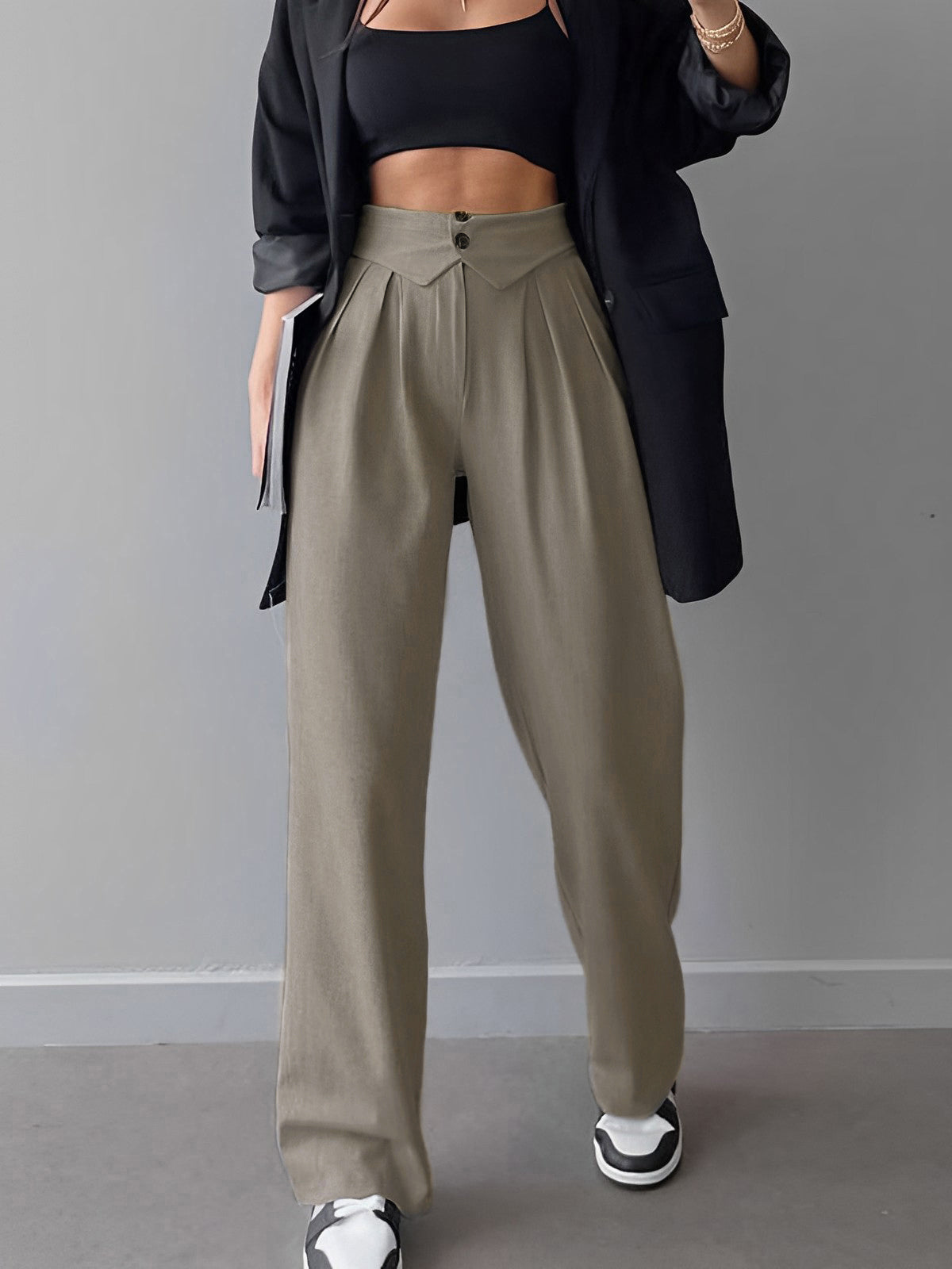 Marlina | Women's High Waist Straight Leg Pants – Stylish & Comfortable