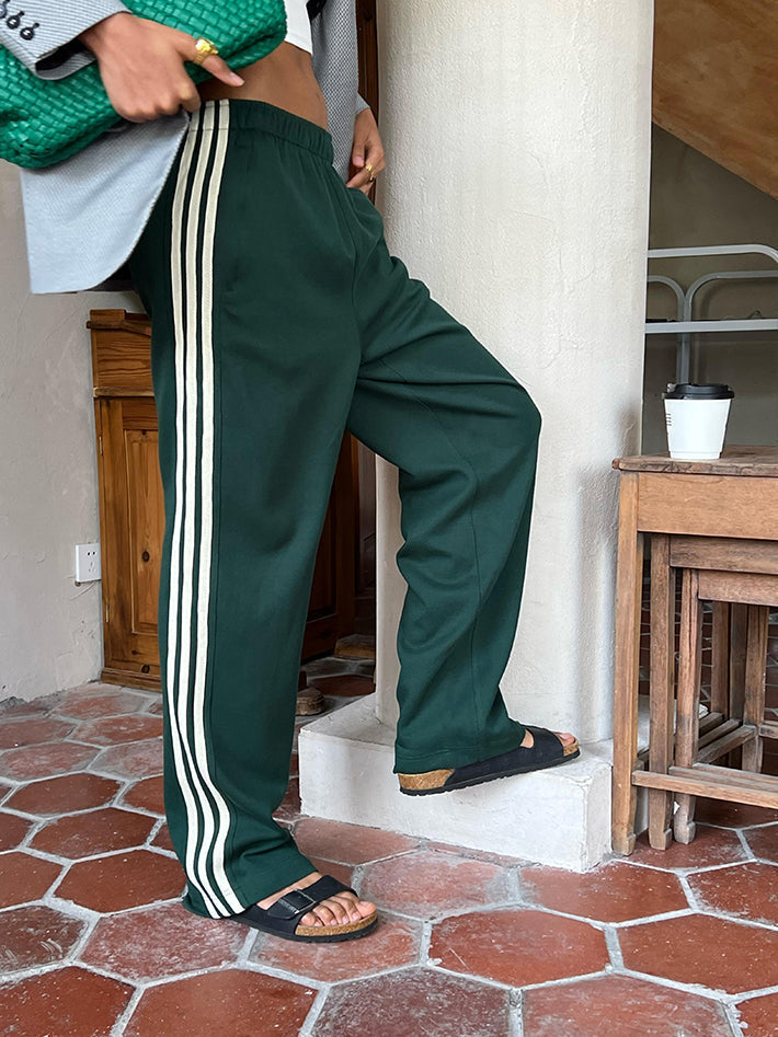Women's Striped High-Waisted Patchwork Pants – Stylish & Comfortable