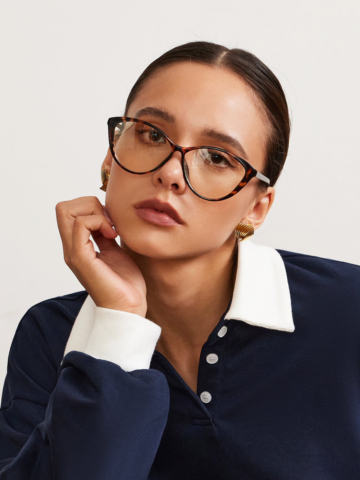 Jytte | Women's Retro Cat-Eye Glasses in Leopard Print