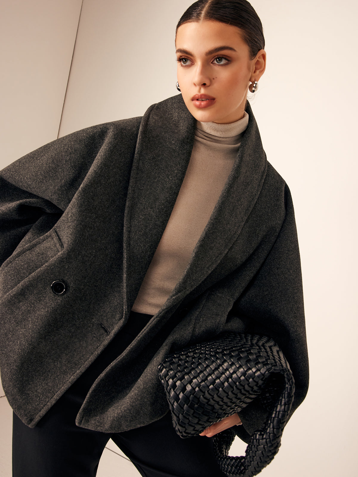 Analisa | Tweed Short Jacket with Pocket Details – Warm Jacket for Autumn & Winter