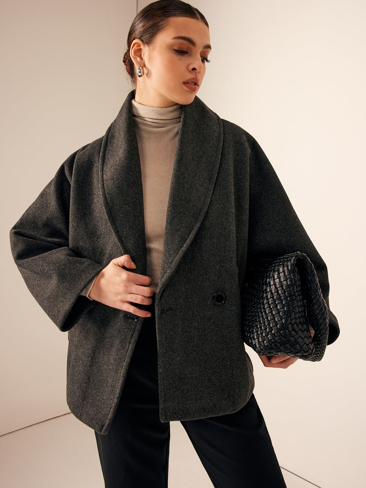 Analisa | Tweed Short Jacket with Pocket Details – Warm Jacket for Autumn & Winter