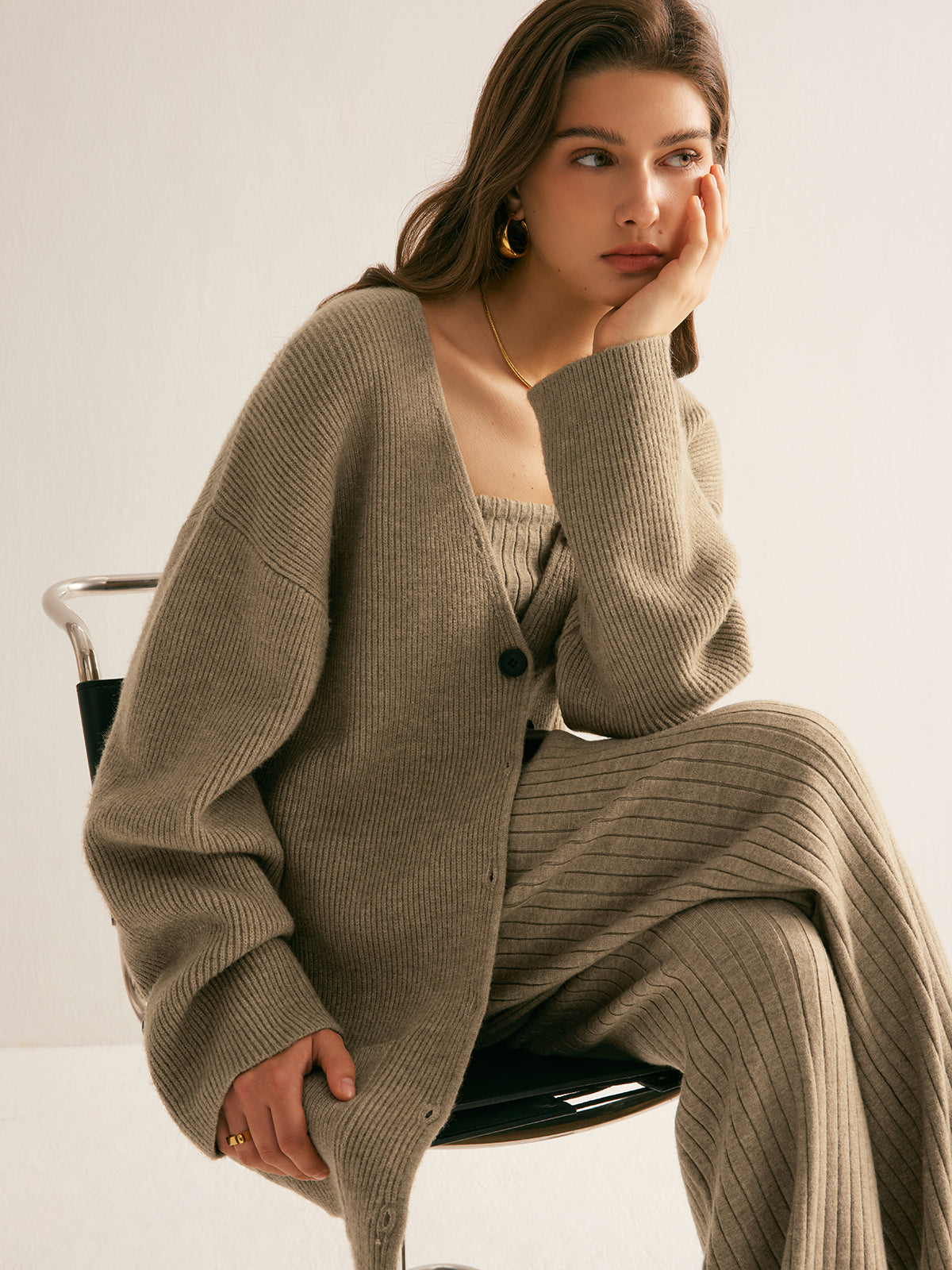 Annita | Ribbed Knit Cardigan for Women – Soft & Stretchy