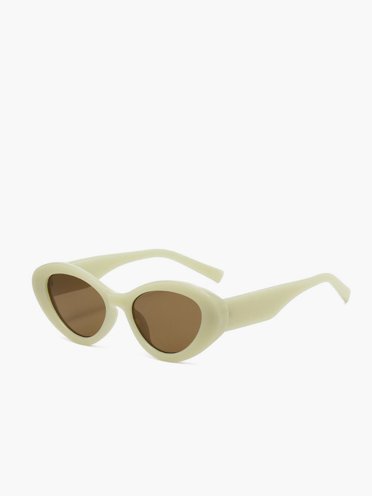 Chic Cream Cat-Eye Sunglasses for Women - Retro-Inspired Frame