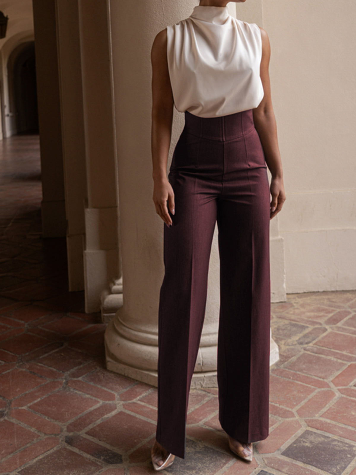 Jolan | Women's High Waist Straight Leg Pants – Classic Fit