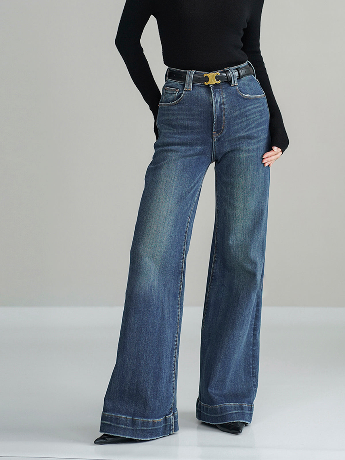 Metha Women's Mid-Rise Stretch Bootcut Denim Jeans