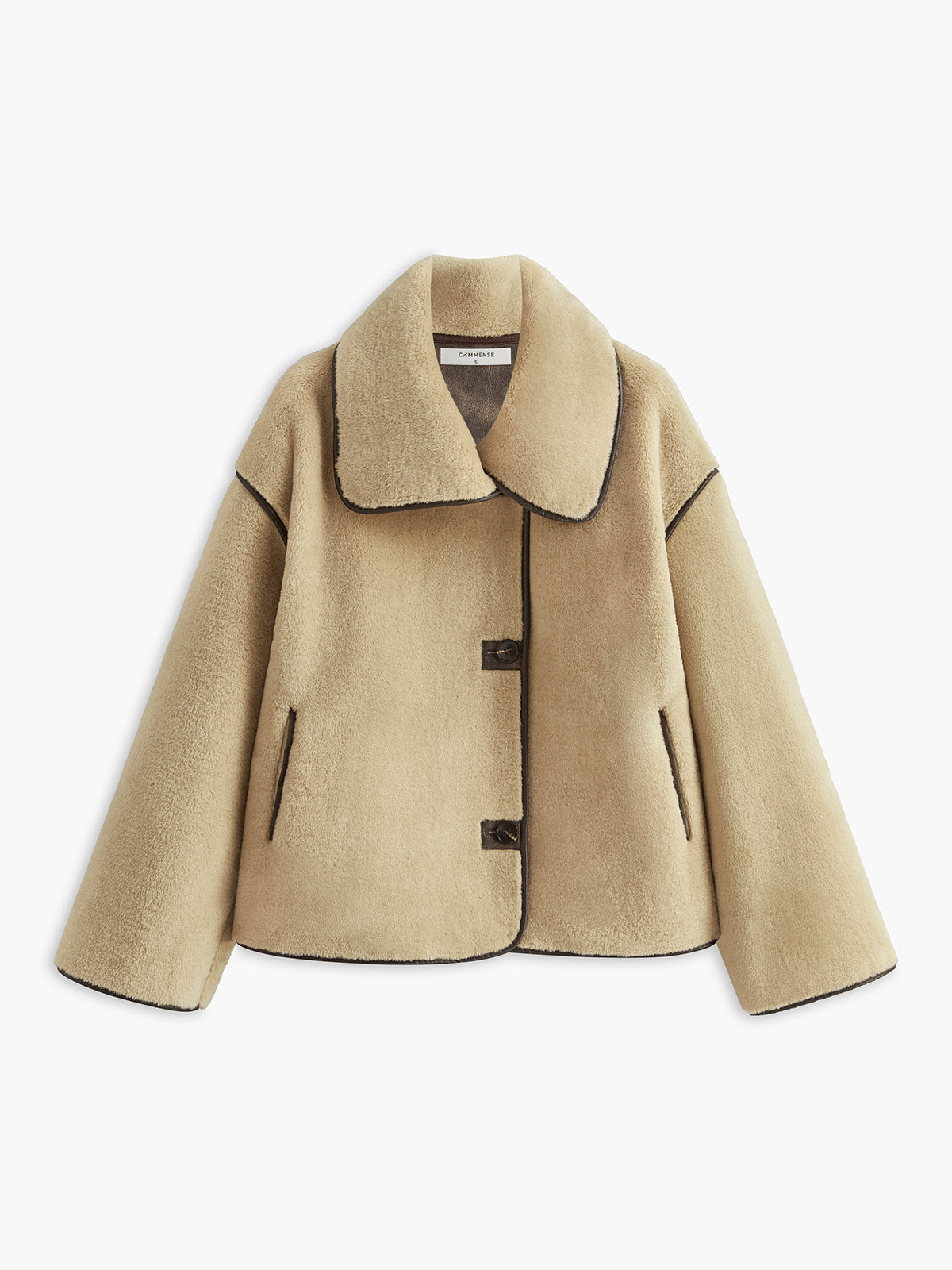 Bloeme | Minky Fleece Jacket with Contrast and Vegan Leather Accents