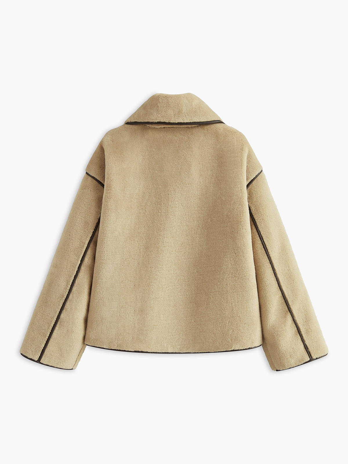 Bloeme | Minky Fleece Jacket with Contrast and Vegan Leather Accents