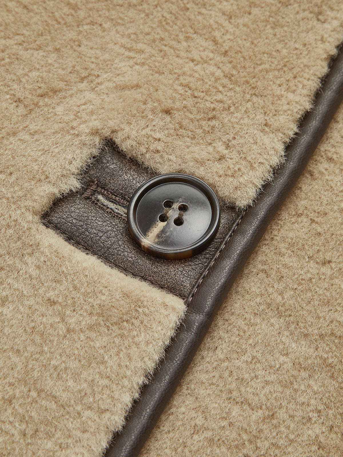 Bloeme | Minky Fleece Jacket with Contrast and Vegan Leather Accents