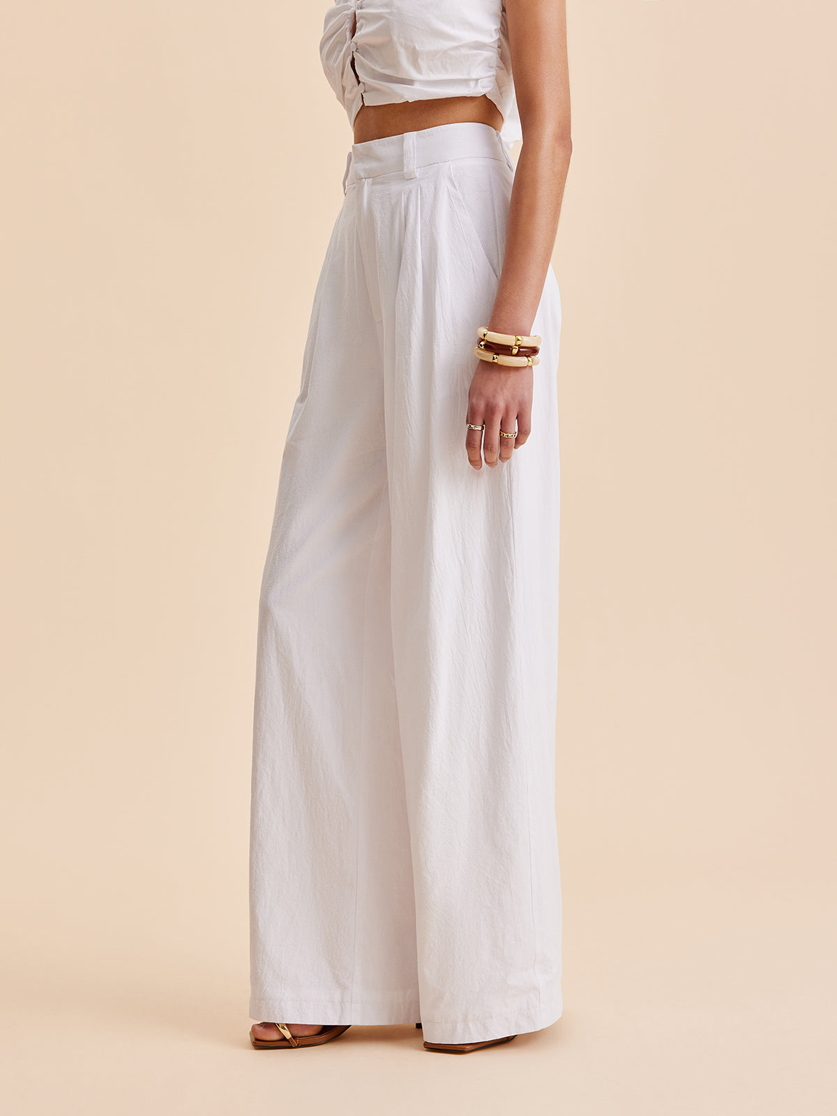 Isley | Mid-Rise Cotton Pants Featuring Pockets