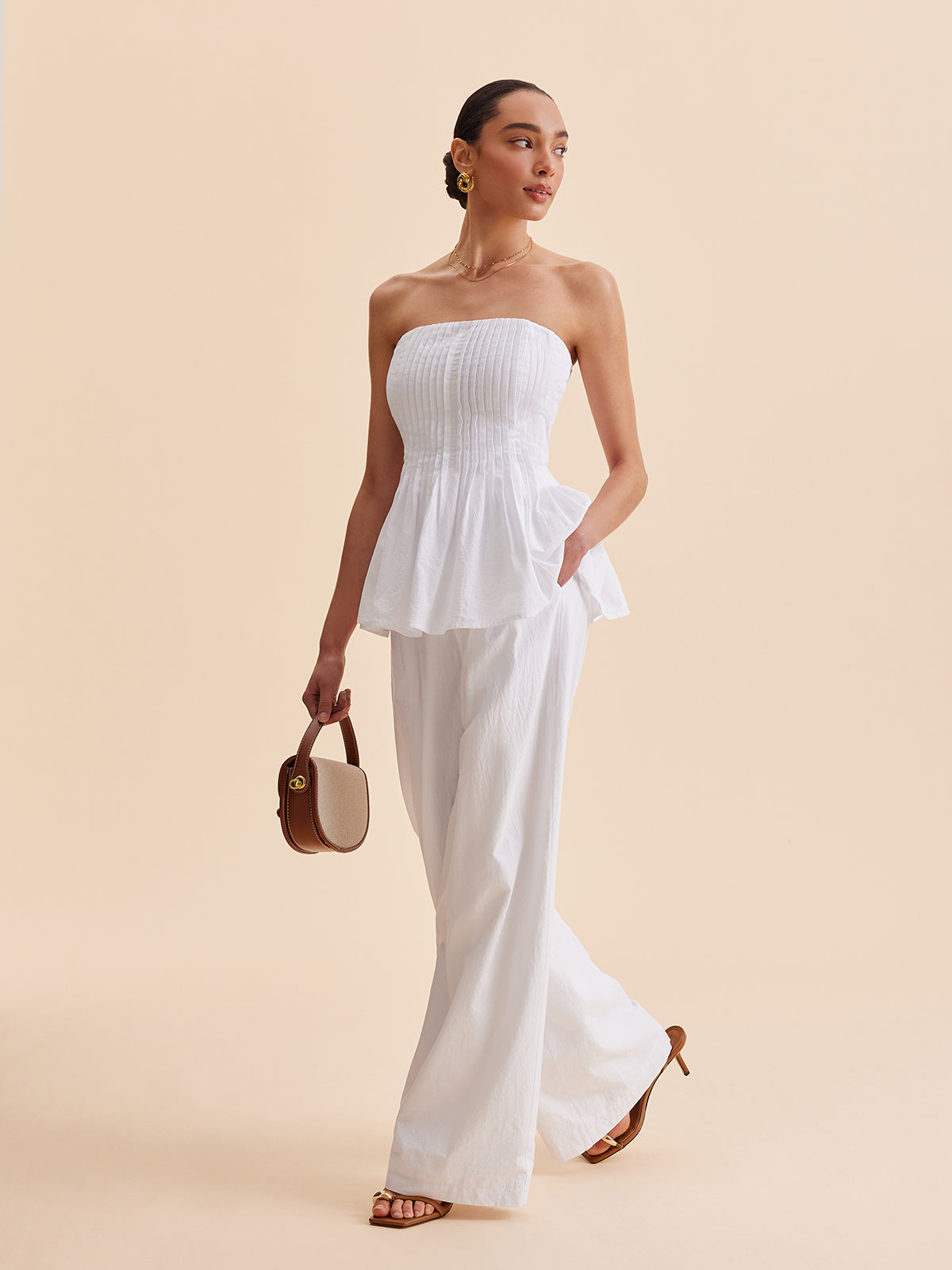 Isley | Mid-Rise Cotton Pants Featuring Pockets