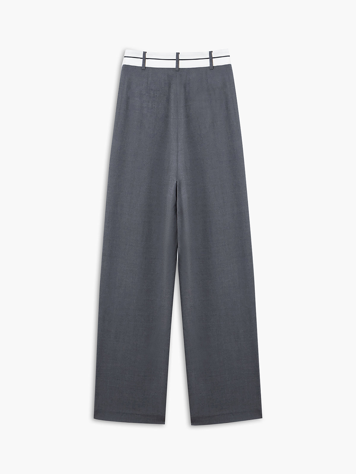 Inge | Asymmetrical Wide-Leg Trousers with Contrasting Waistband