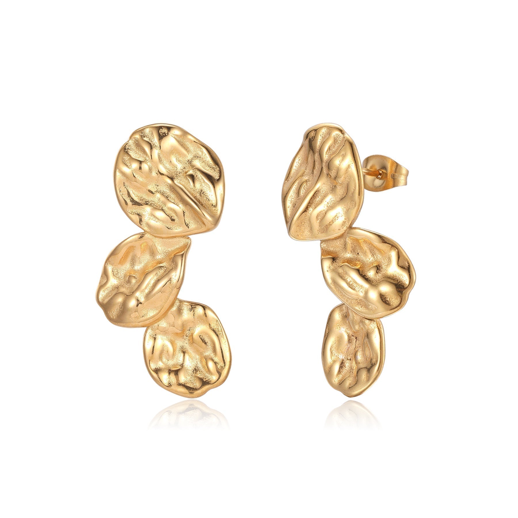 Líle | Elegant Golden Statement Earrings – Artistic Design